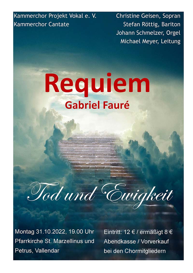 Plakat zum Fauré-Requiem "Tod und Ewigkeit" in der Pfarrkirche Vallendar