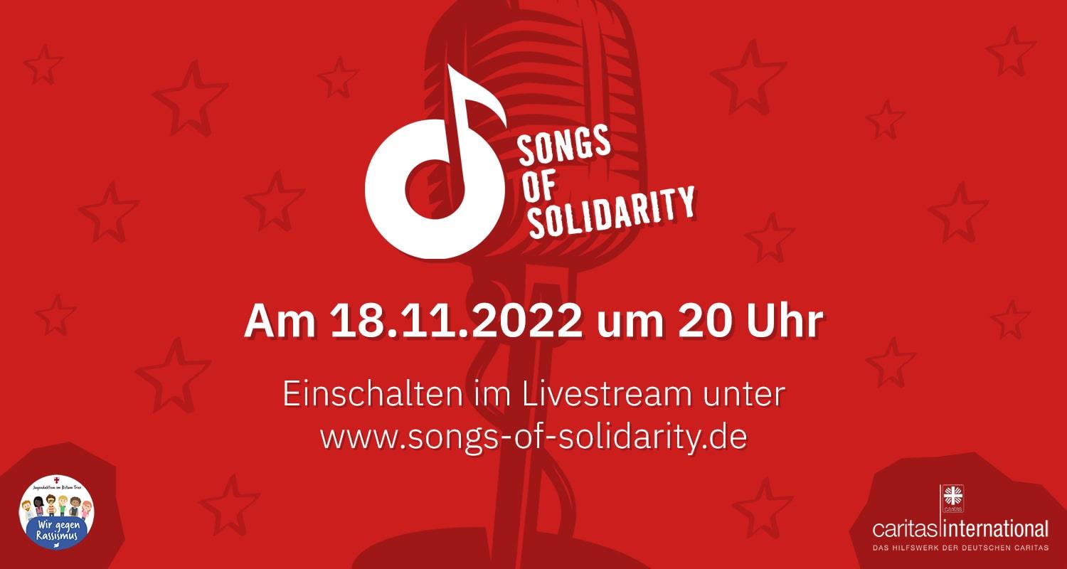 Banner "Songs of Solidarity" (Grafik: caritas international)