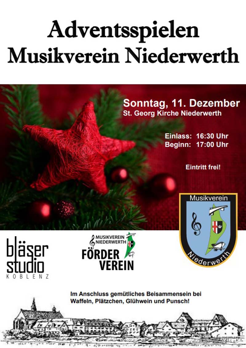 Plakat: Adventsspielen Musikverein Niederwerth