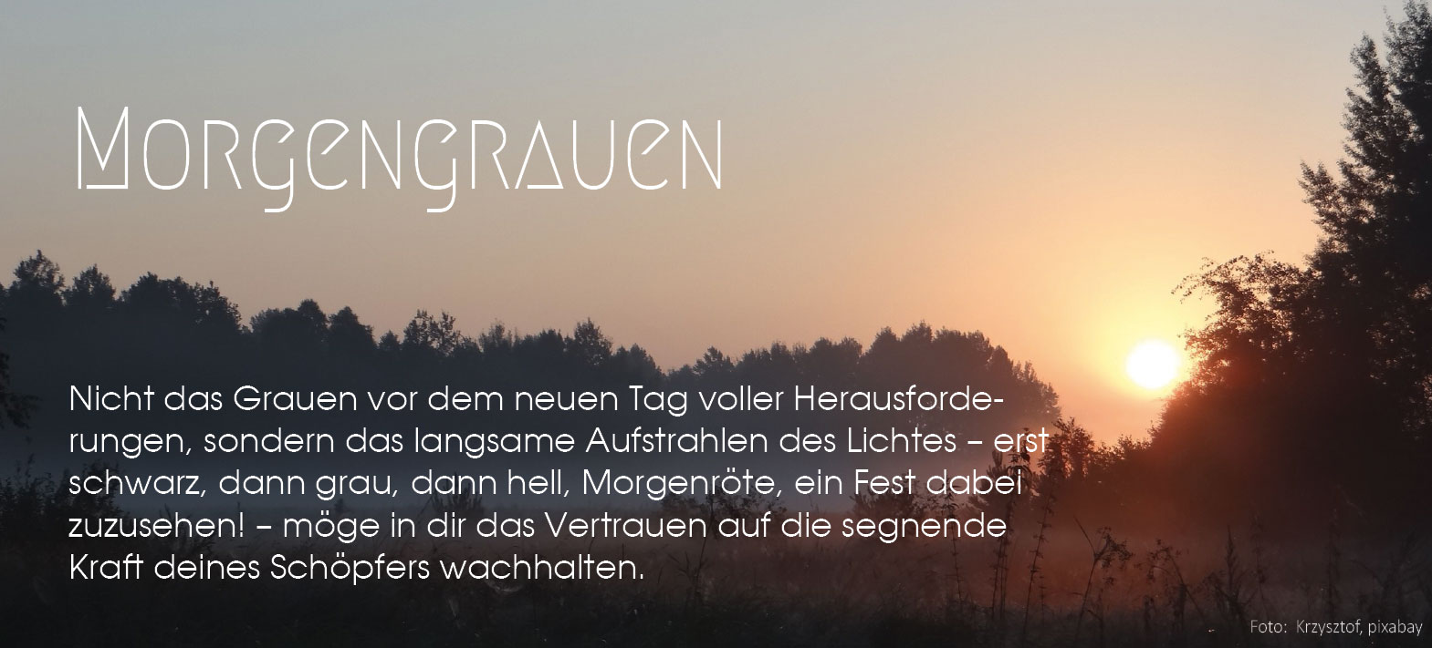Morgengrauen (Foto: Krzysztof, pixabay)