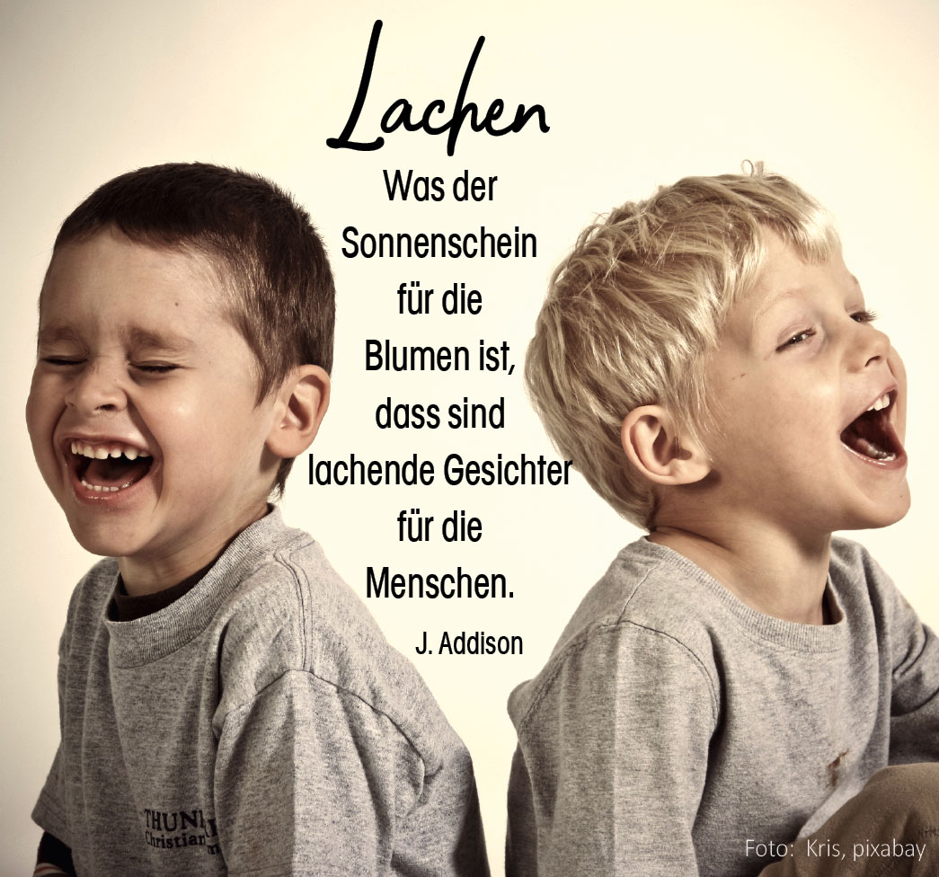 Lachen (Foto "lachende Jungen": Kris, pixabay)