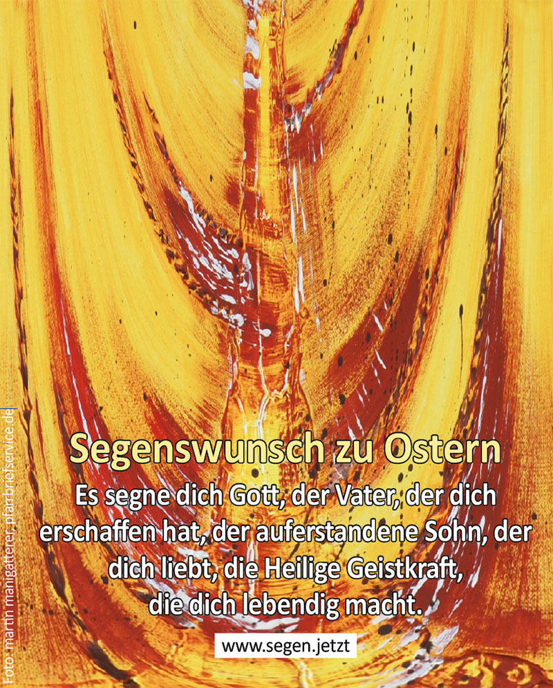 Segenswunsch zu Ostern (Grafik: Auferstehung von Martin Manigatterer, pfarrbriefservice.de)