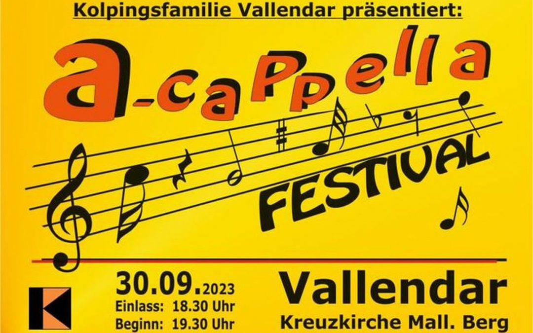 30. September 2023: 7. Vallendarer a-cappella-Festival
