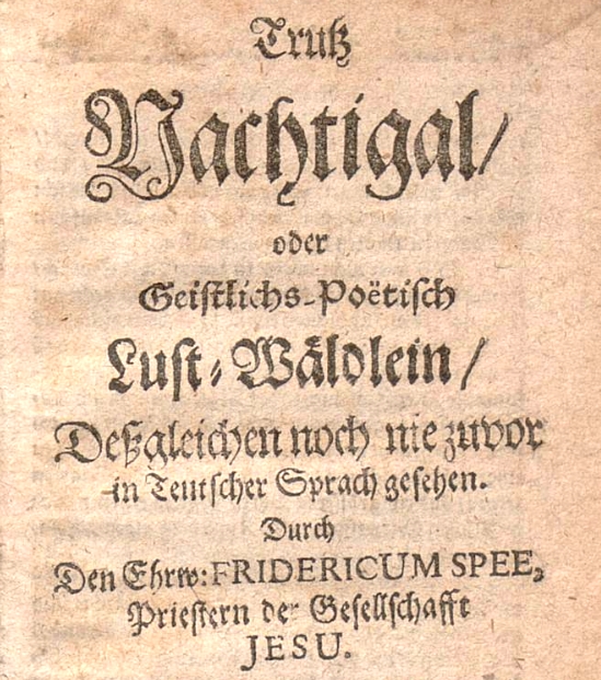 Ausschnitt des Deckblattes der Schrift "Trutz Nachtigal", (Digitalisat der UB Paderbron)