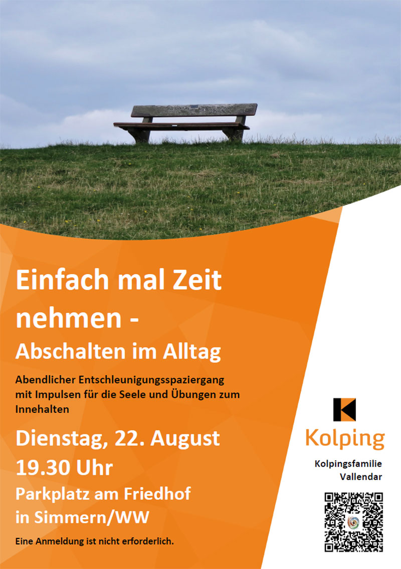 Plakat: Einfach mal Zeit nehmen (Kolpingsfamilie Vallendar)