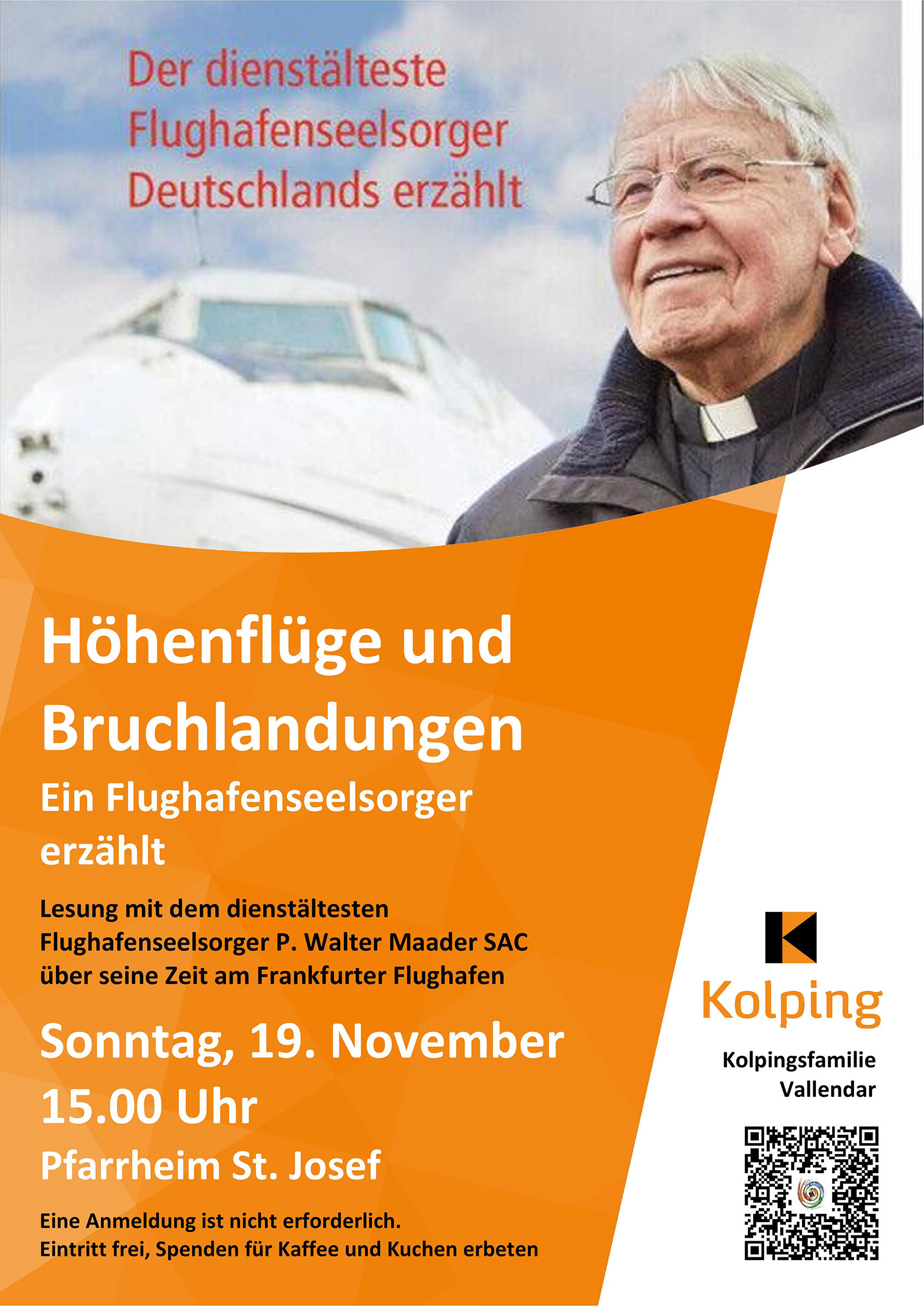 Lesung mit P. Walter Maader SAC - Plakat