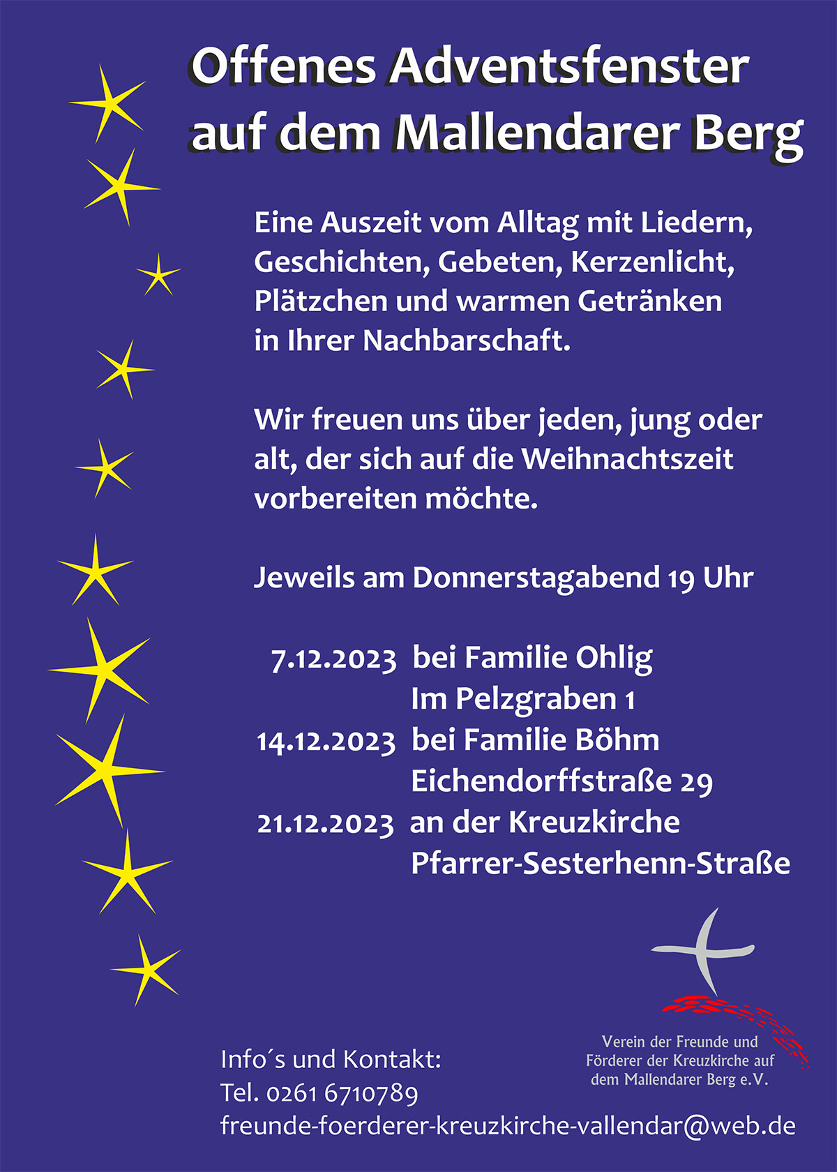 Adventsfenster Mallendarar Berg 2023 (Plakat)