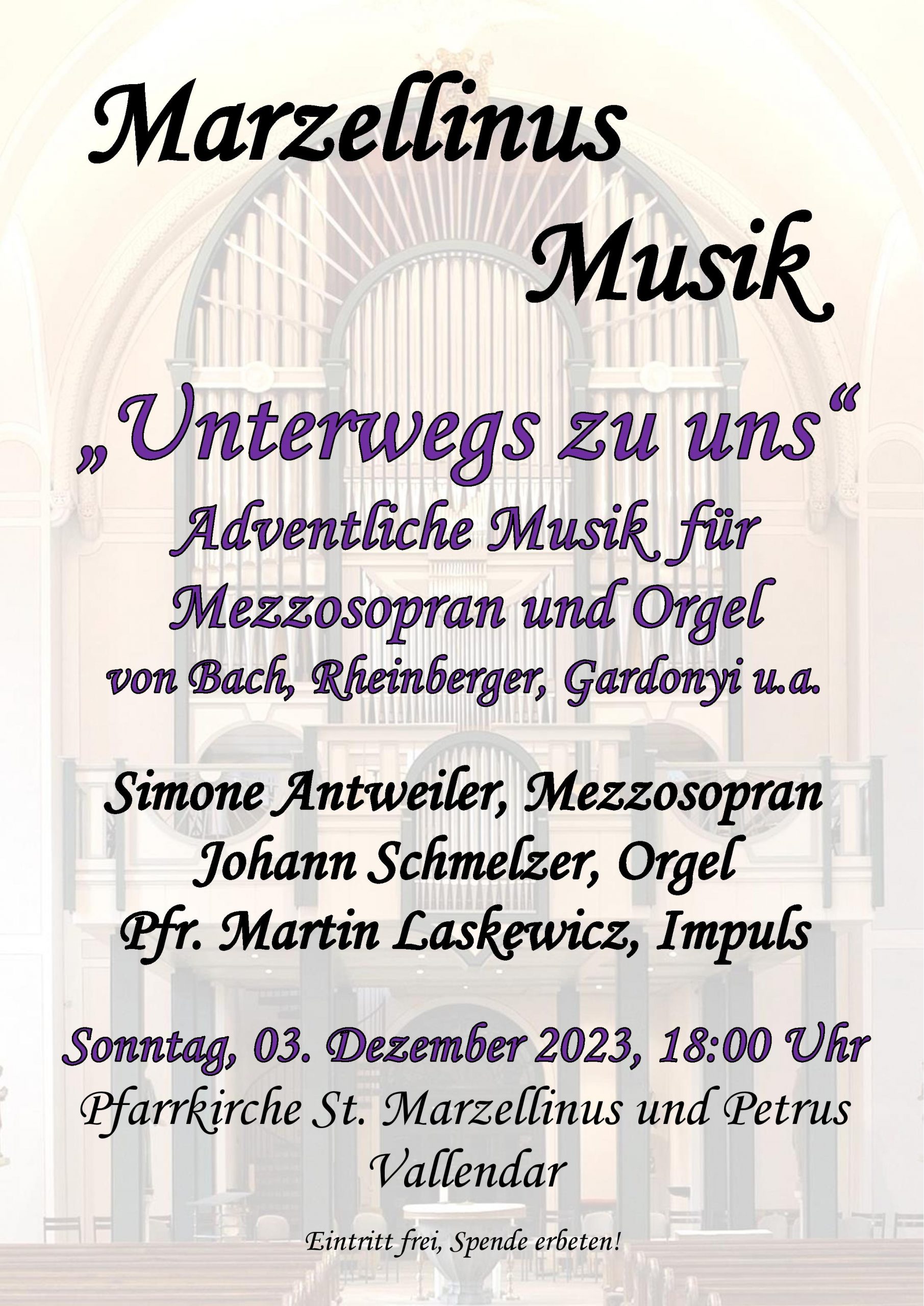 Marzellinusmusik im Advent (Plakat)