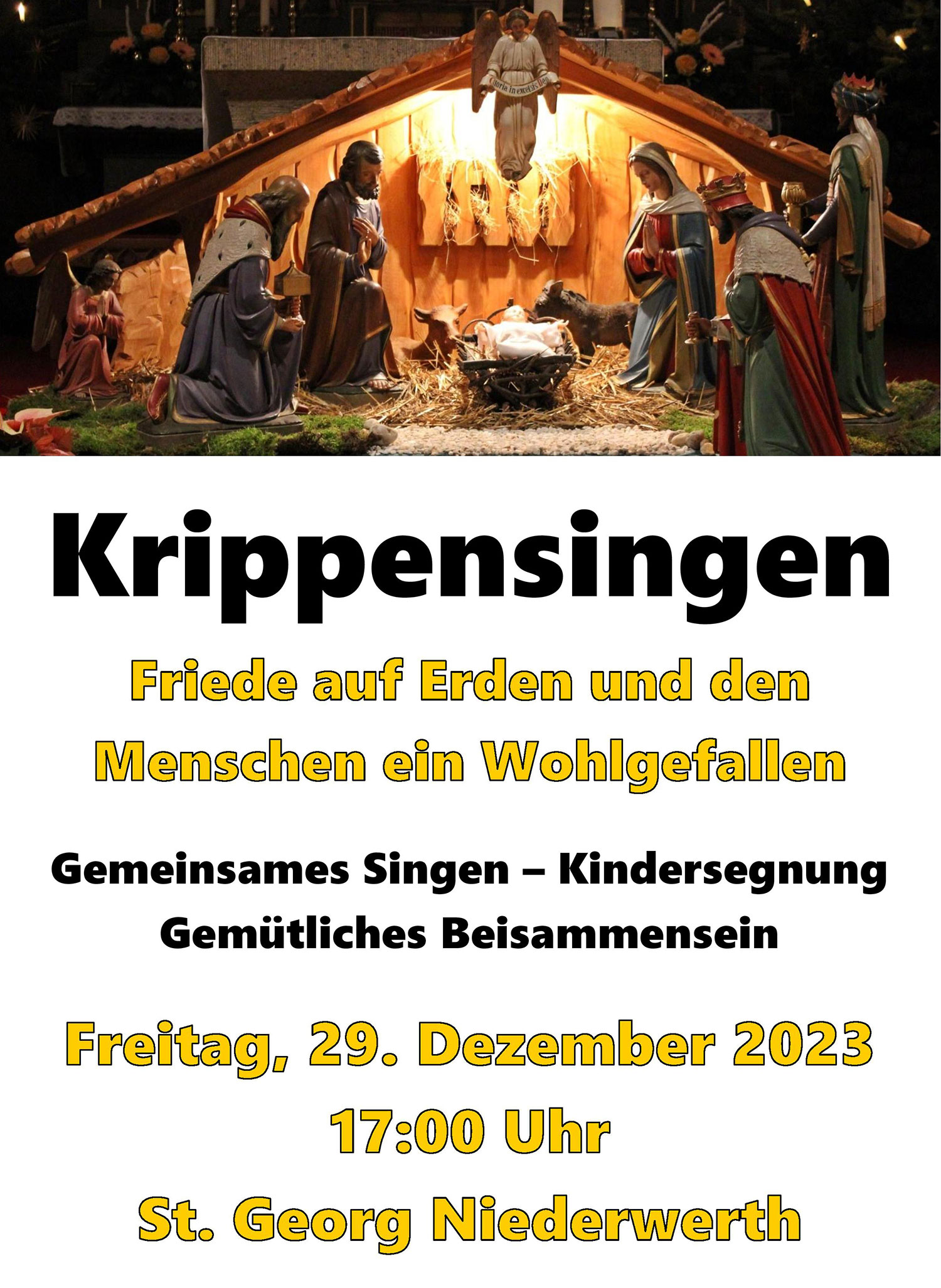 Krippensingen auf Niederwerth (Plakat)