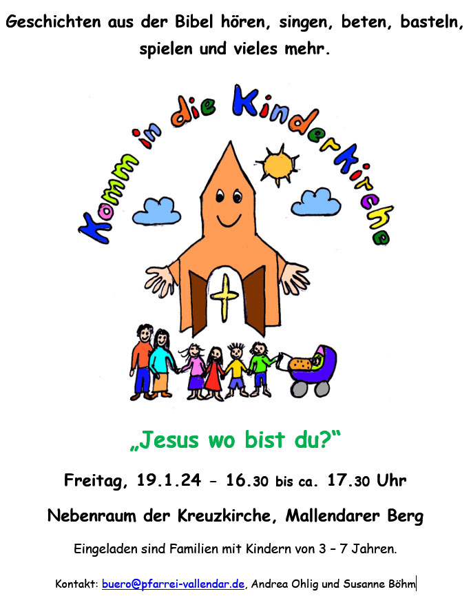 Plakat Kinderkirche Januar 2024