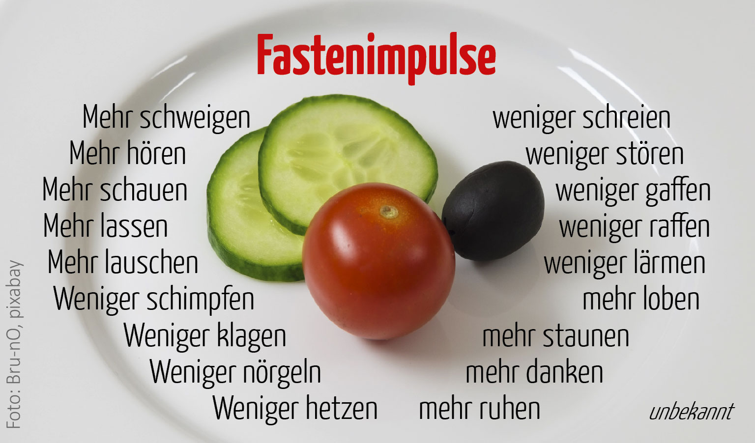 Fastenimpulse (Foto Teller : Brun-nO, pixabay)