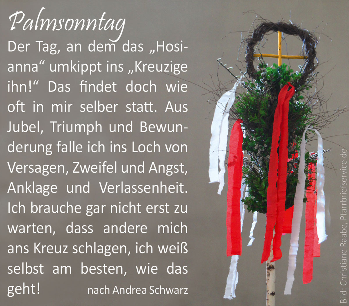 Palmsonntag - Palmbuschel (Bild: Christiane Raabe, Pfarrbriefservice.de)