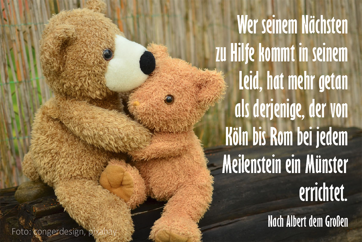 Hilfe schenken (Foto Teddys, congerdesign, pixabay)