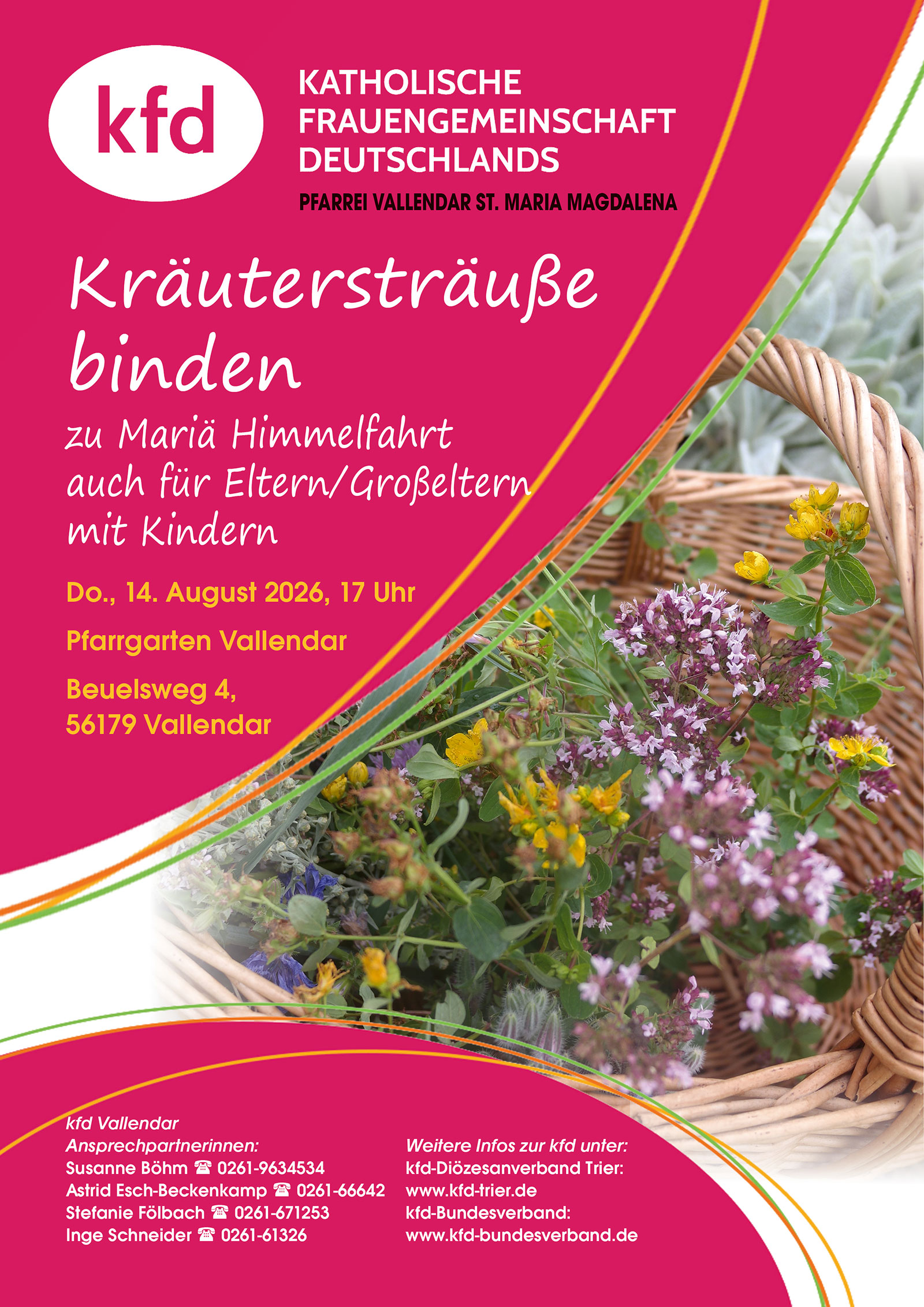 Kräuterträuße binden an Maria Himmelfahrt - kfd Vallendar (Plakat)
