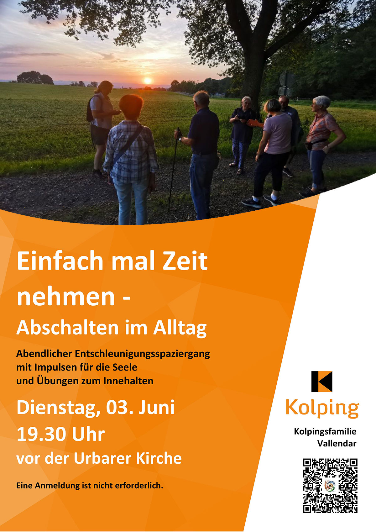Entschläunigungswanderung Kolping - Plakat