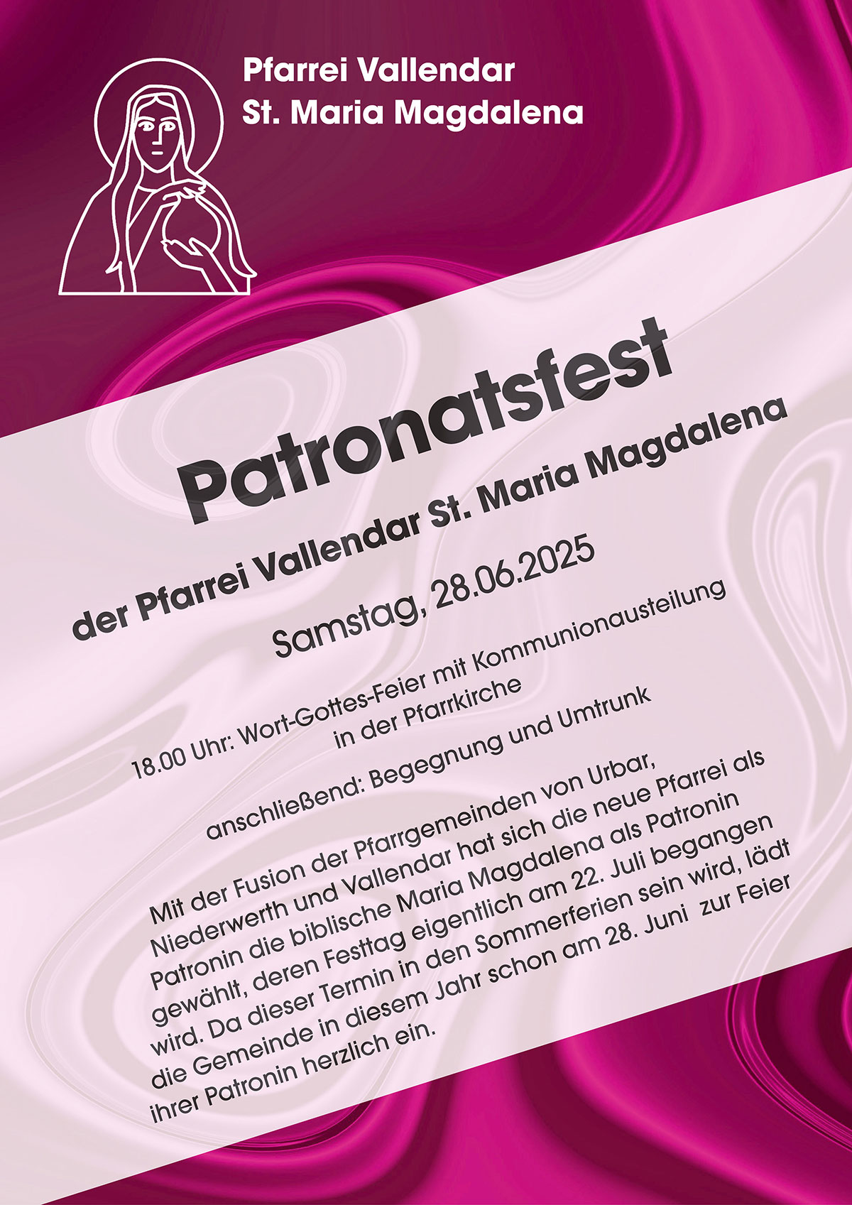 Patronatsfest - Maria Magdalena (Plakat)