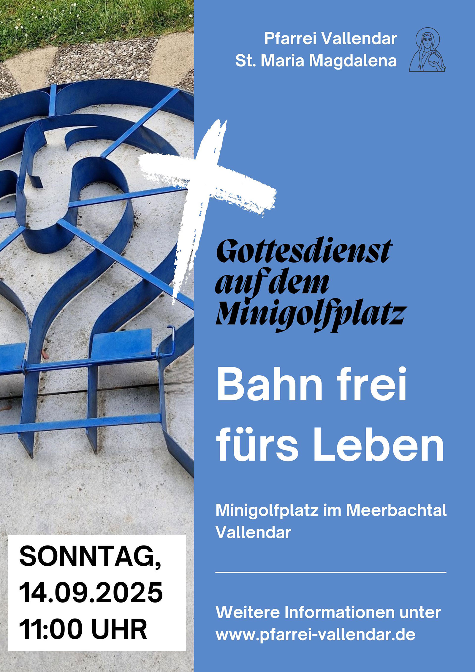 Gottesdienst auf dem Minigolfplatz (Plakat - Gestaltung Pfaffenheuser)