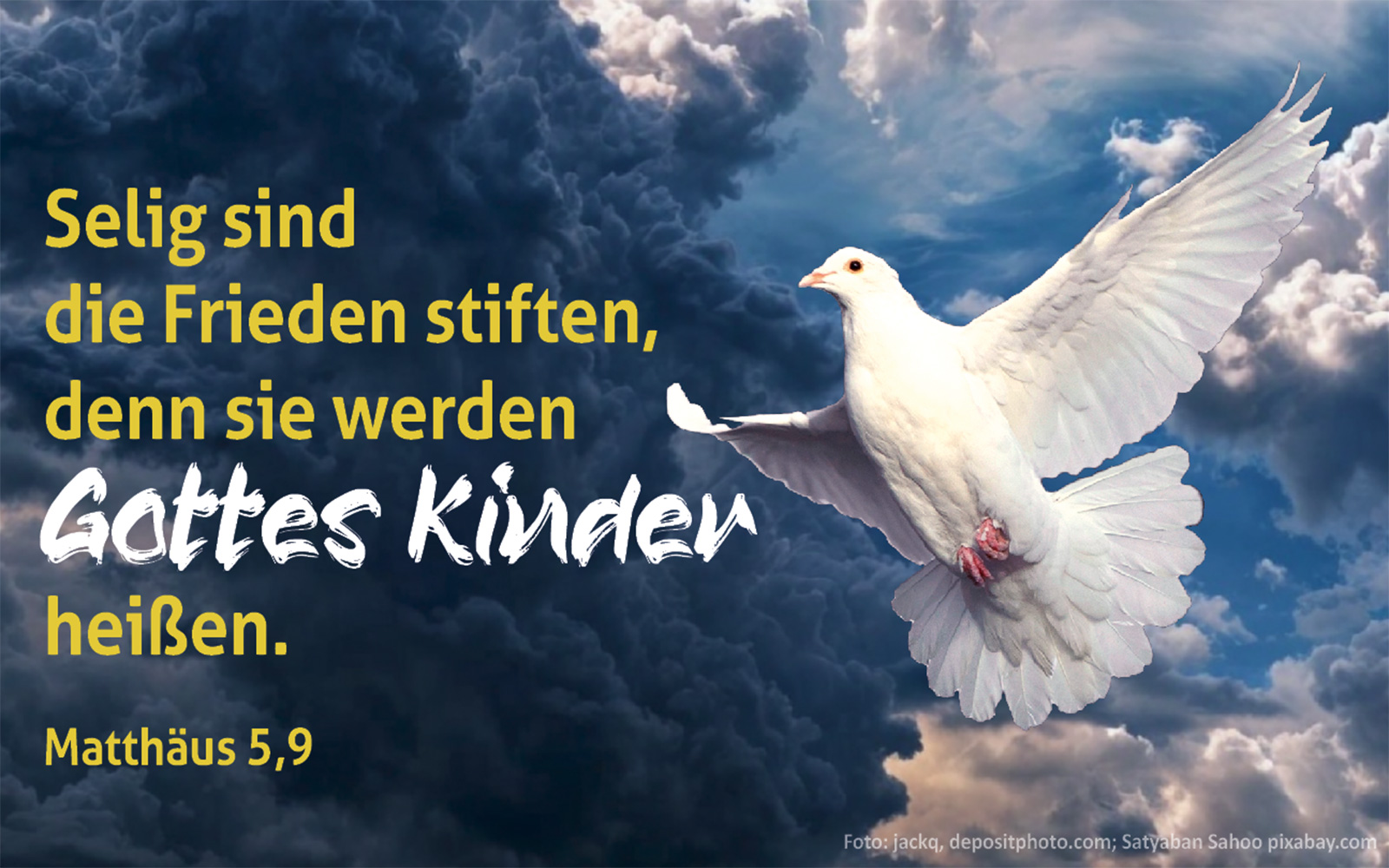 Selig, die Frieden stiften, denn sie werden Gottes Kinder heißen.