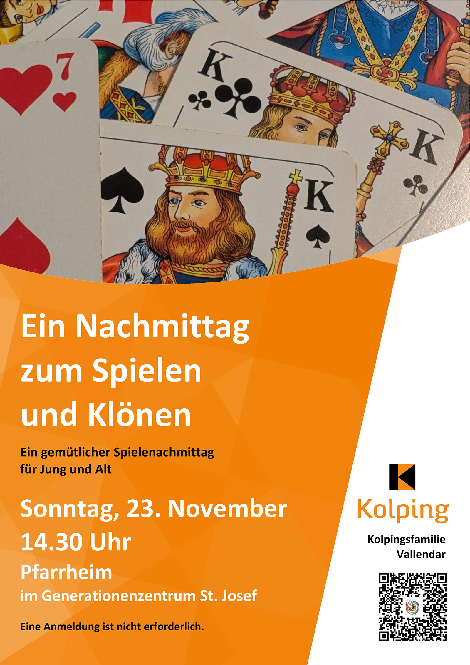 Spielenachmittag der Kolpingsfamilie Vallendar (Plakat)