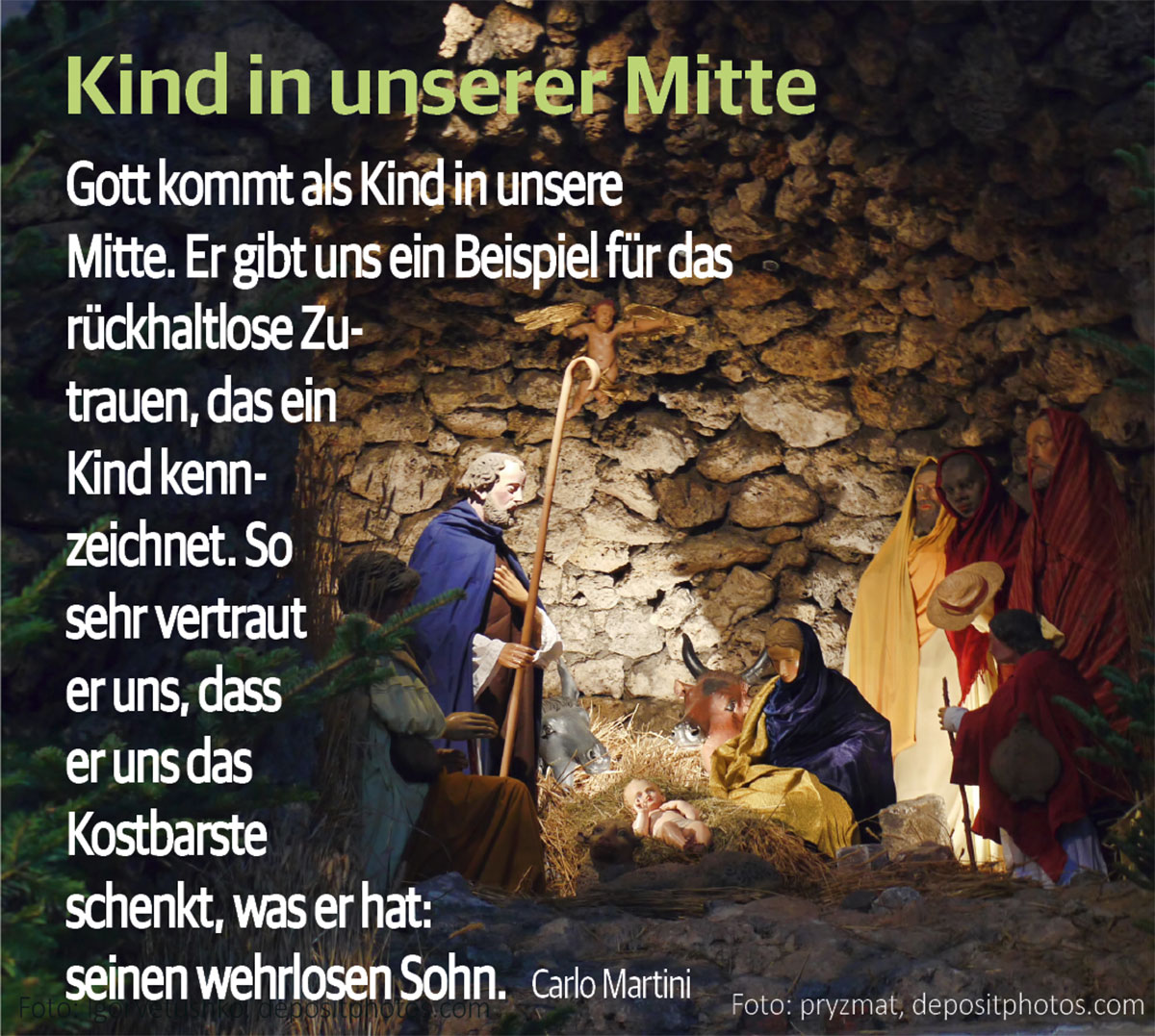 Kind in unserer Mitte (Foto: Krippendarstellung, pryzmat, depositphoto.com)