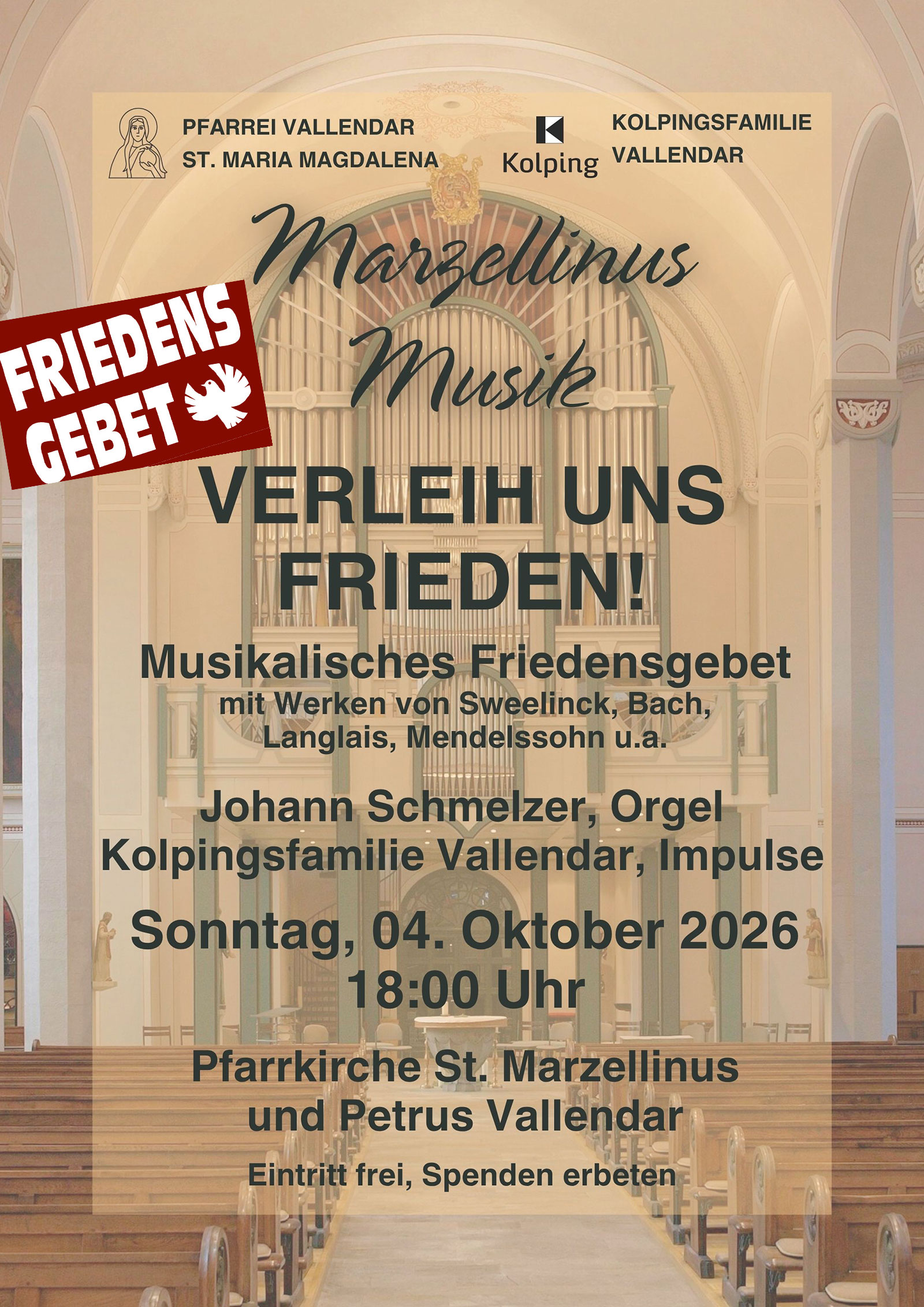 Marzellinusmusik und Friedensgebet (Plakat)