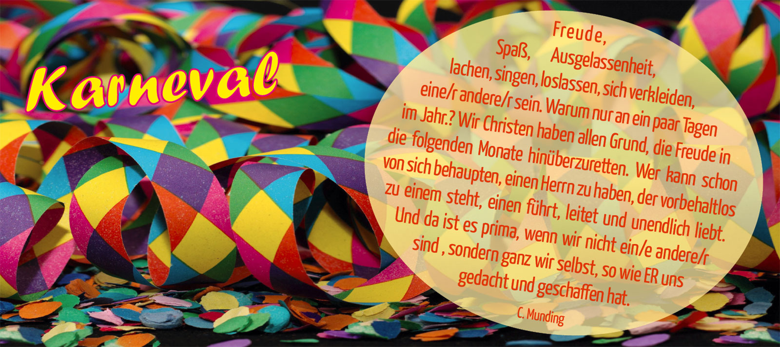 Karneval (Foto Luftschlangen: Pixabay)