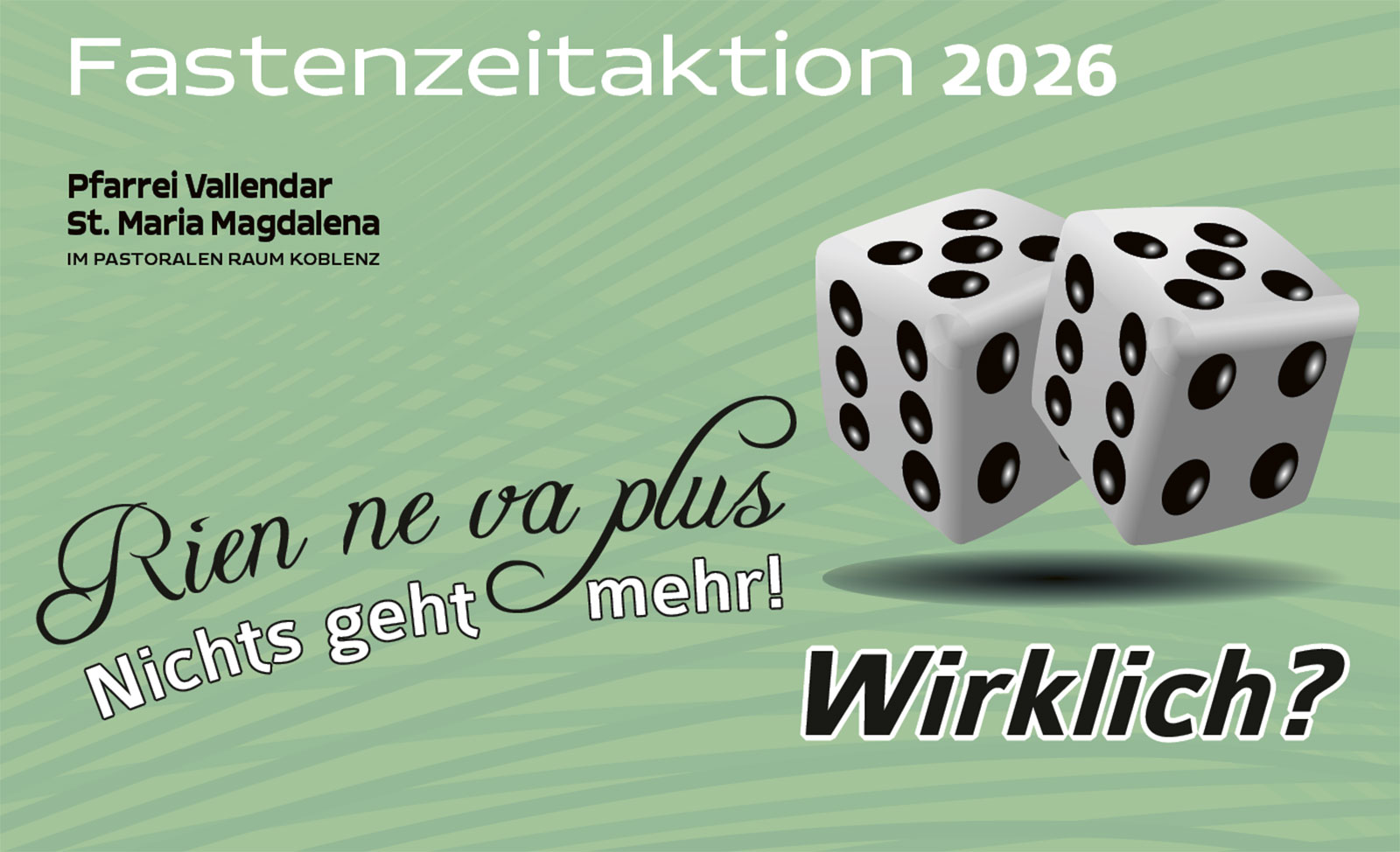 Teaser quer: Fastenzeitaktion "Ren ne va plus! - Nichts geht mehr. Wirklich?