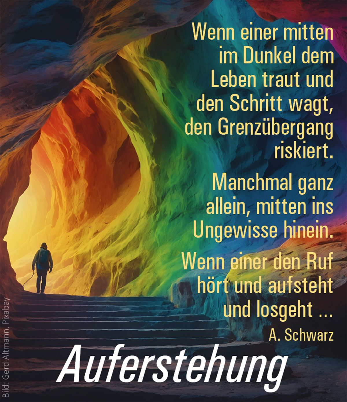 Auferstehung - Den Schritt wagen (Bild: Gerd Altmann, pixabay.com)