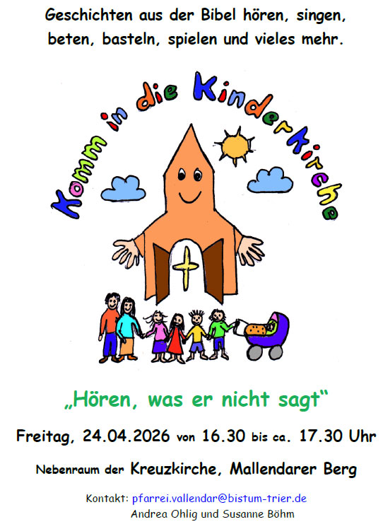 Kinderkirche am 24. April 2026 (Plakat)