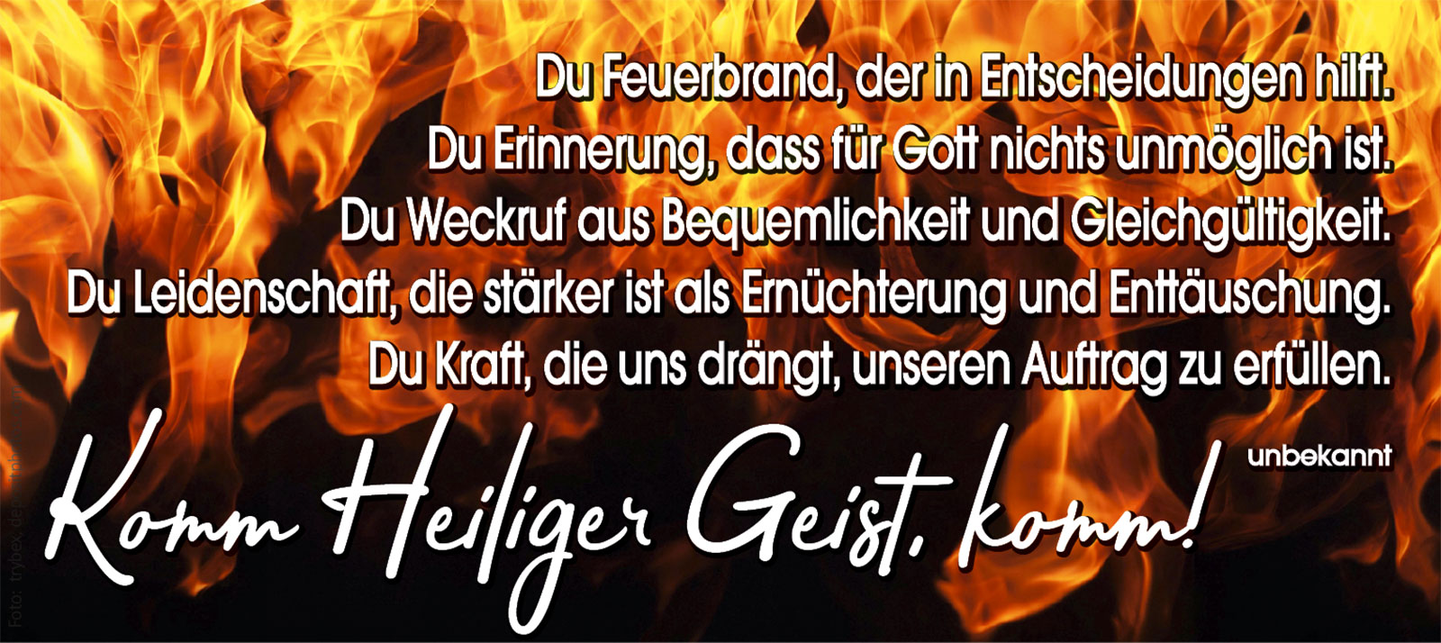 Komm Heiliger Geist, komm (Foto Pfingstflammen: depositphotos.com)