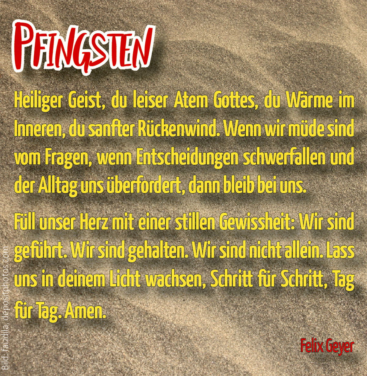 Pfingsten (Bild: Verwehter Sand, faizdila, depositphotos.com)