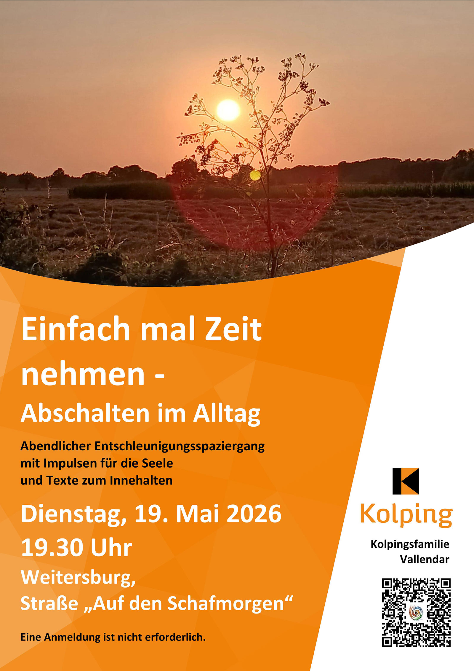 Entschleunigungswanderung (Plakat, Kolping Vallendar)
