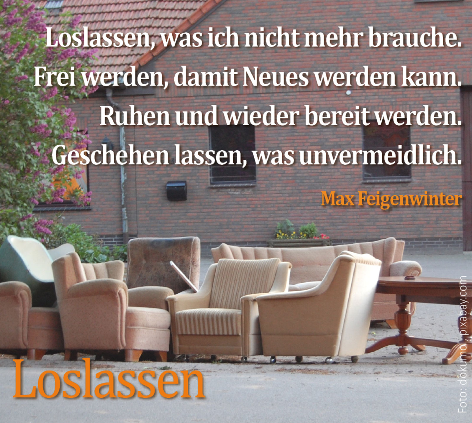 Karte Loslassen (Foto Sperrm&uuml;ll: dokumol, pixabay.com)