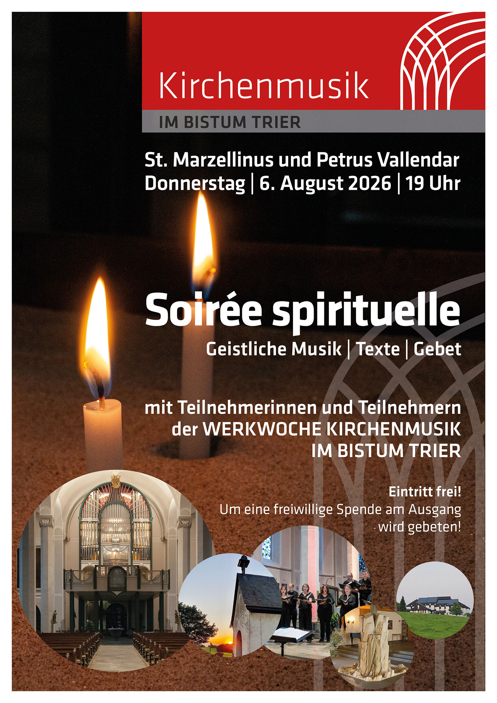 Plakat Werkwoche 2026 Soirée spirituelle (Kirchenmusik im Bistum Trier)