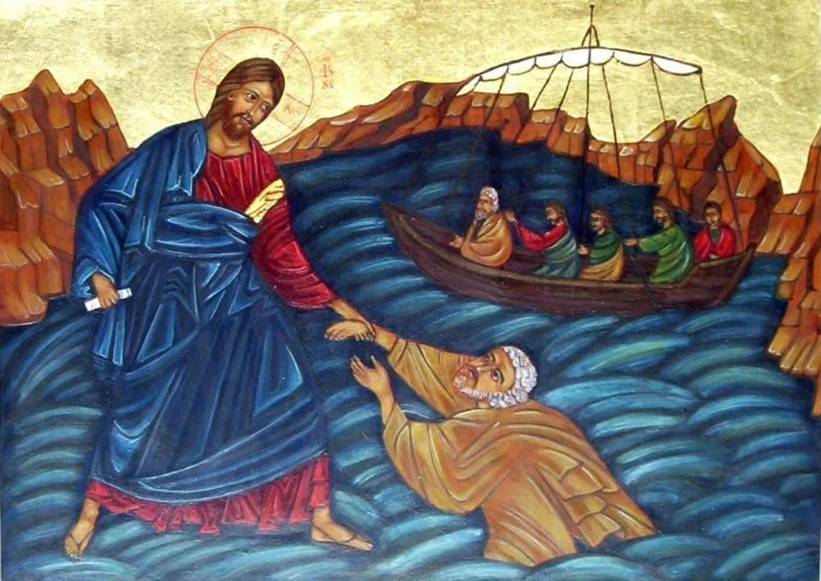 Jesus und Petrus (armenische Ikone)