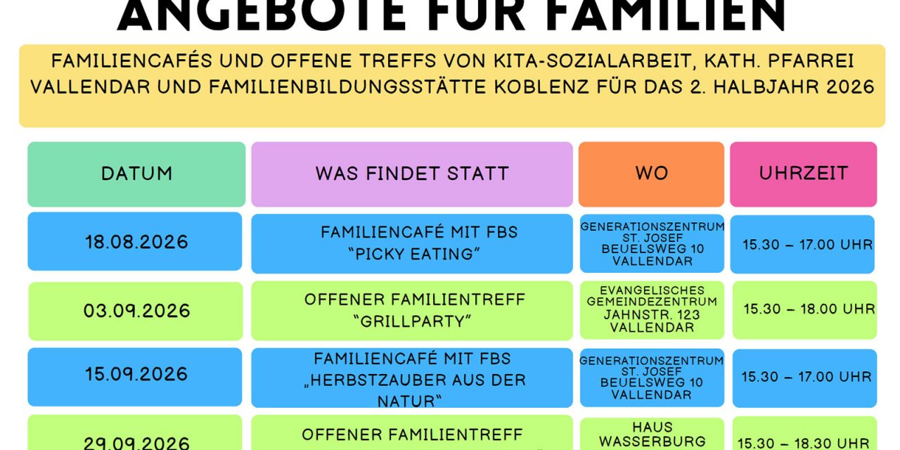 Vielfältige Angebote für Familien in Vallendar