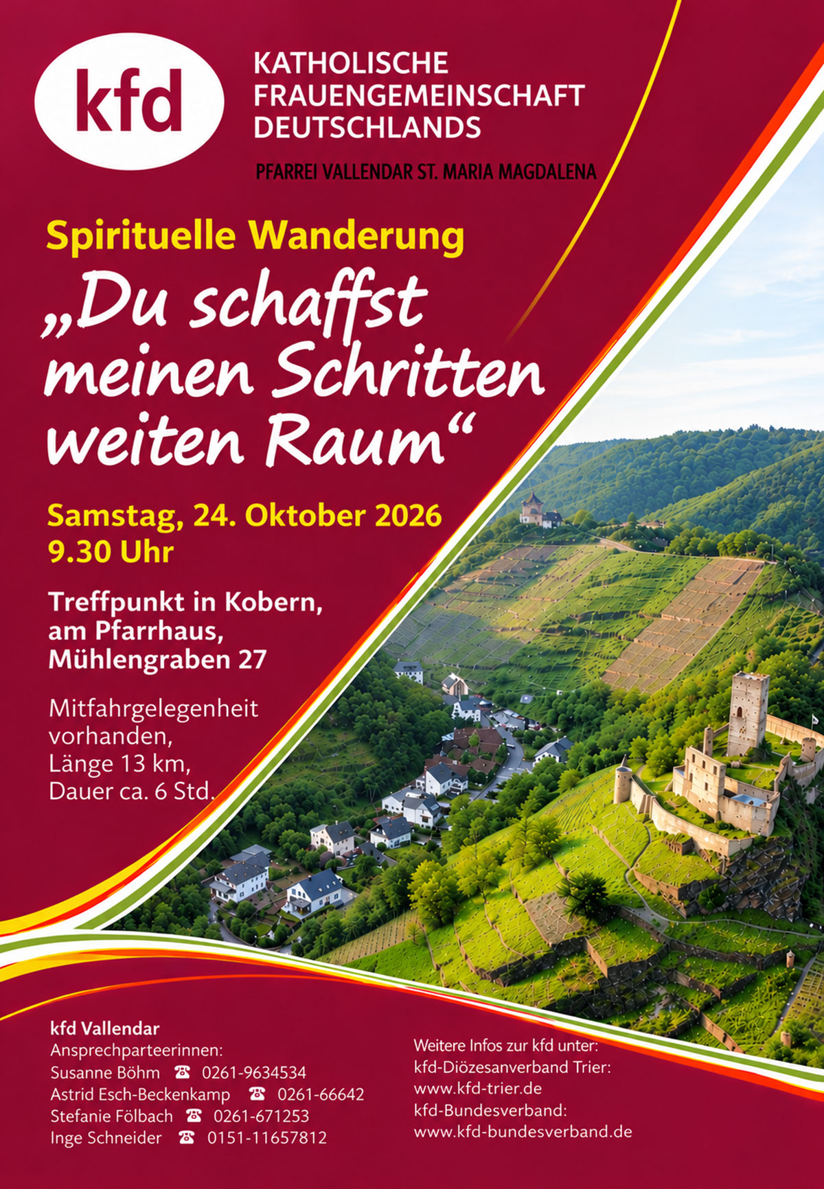 Spirituelle Wanderung - kfd-Vallendar (Plakat: Esch-Beckenkamp)