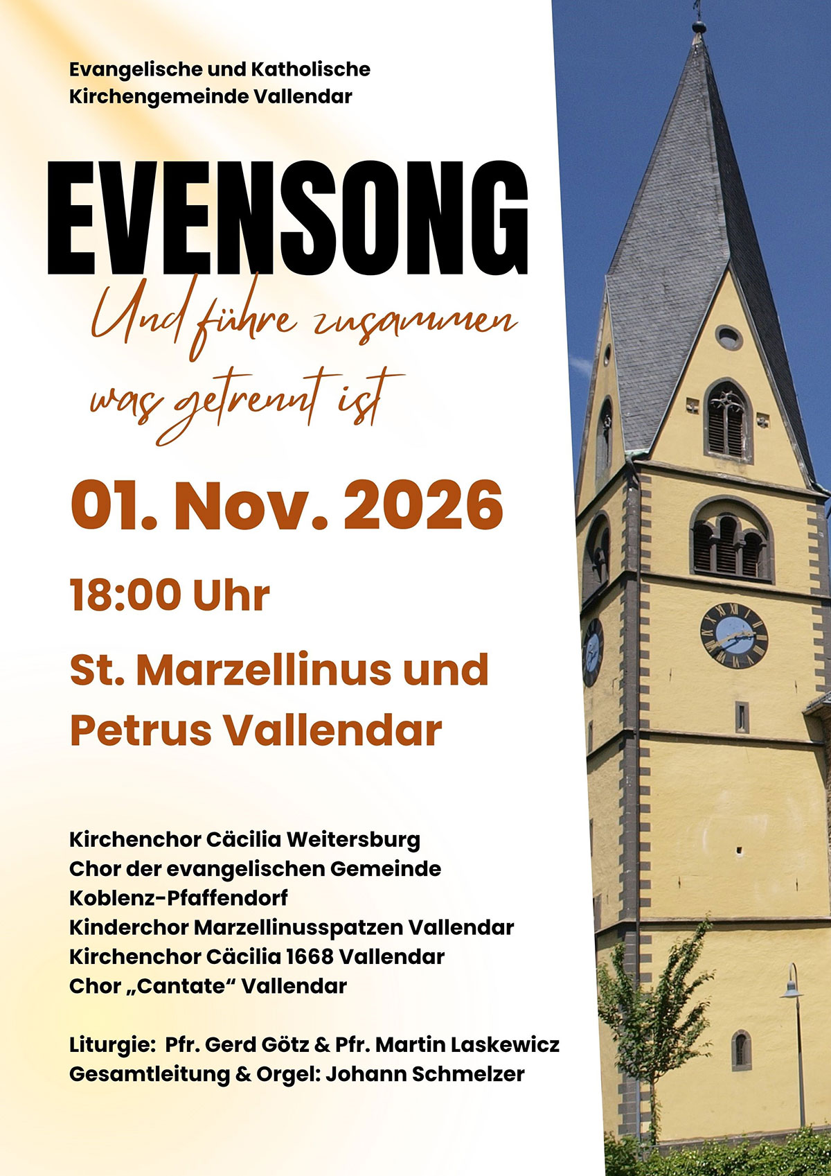 Plakat Ökumenischer Evensong, November 2026